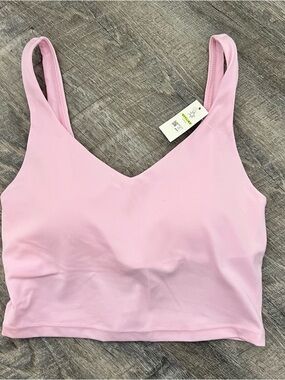 Aerie Padded Light Pink V-Neck Cropped Tank Top